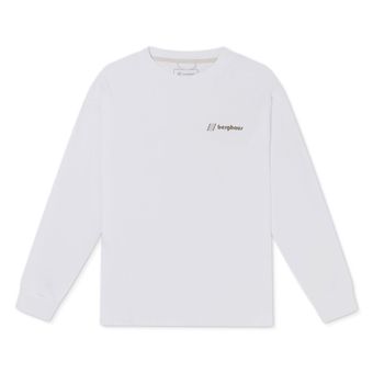 Mera Peak Longsleeve Tee, Unisex T-Shirt, XS, PURE WHITE, Berghaus
