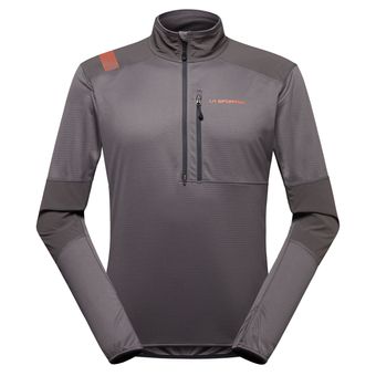 Bockmattli 2.0 Ls Tech Shirt M, Style D97, Farbe 900322 Carbon/Cherry Tomato, Größe M, La Sportiva