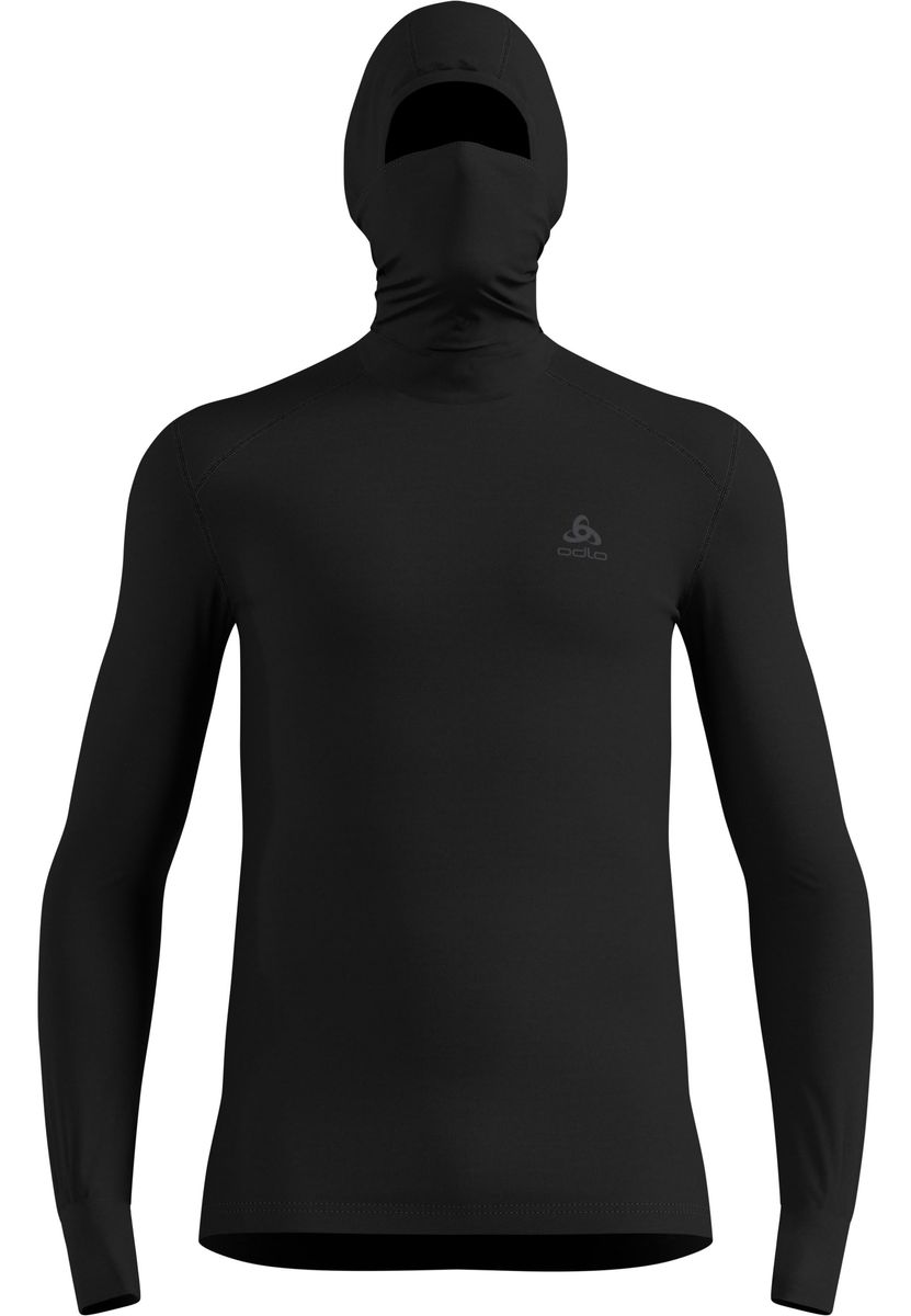 Odlo Active Warm Herren Thermoshirt mit Kapuze & Gesichtsschutz | Warmer Langarm-Baselayer mit Kapuze und Facemask – atmungsaktiv, feuchtigkeitsableitend und aus recyceltem Polyester. - Bild 3